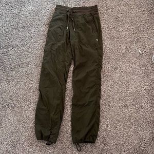 Green Lulu Lemon Cargo Workout Pants